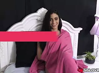 Jasmine Vega sucks her stepbro's big chunky cock.