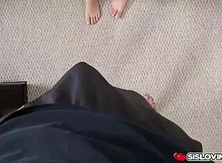 Jasmine Vega sucks her stepbro's big chunky cock.