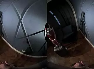 Dark room vr experience with stranger danger elements