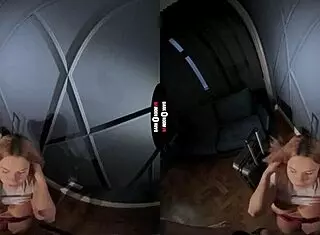 Dark room vr experience with stranger danger elements