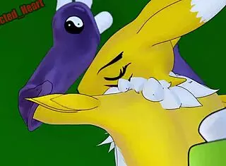 Renamon and Kumamon in a wild hentai creampie sound loop