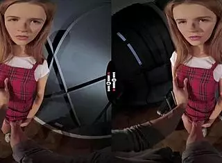 Dark room vr experience with stranger danger elements