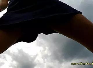 outdoor yoga girls flashing in tiny miniskirts today