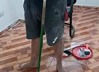 Horny Wife Fucks Painter, Pays with Tight Ass and Pussy