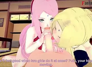 Sakura And Tsunade Threesome In Naruto Hentai