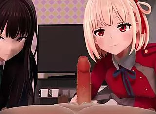 I think chisato and takina are having fun together in mmd by dd dd