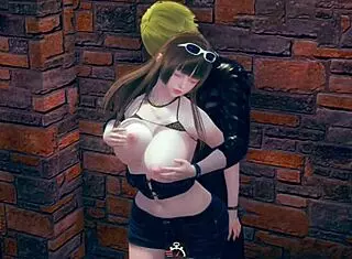 Lazy Character Plays AI Girl in Busty Himeko Hentai Game on Deserted Island