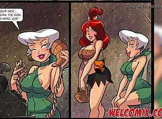 saving her job with wild pussy action in flintstoons parody. this hentai babe goes all out!