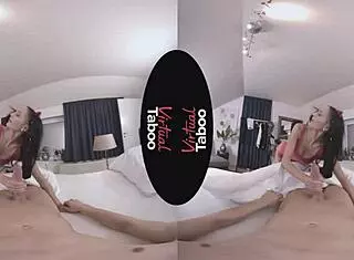 Virtual taboo party time, pov exploring shaved areas and curves inside.