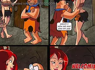 saving her job with wild pussy action in flintstoons parody. this hentai babe goes all out!