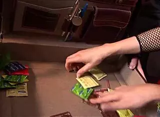 Bisexual blonde milfs enter garage, big cocks start group sex session.