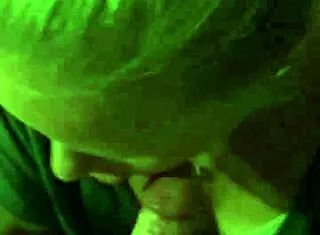 wife eagerly sucking her husband's big cock in the bedroom, teasing with her tongue