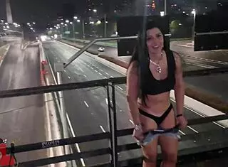 Hot Teen Fucks On Viaduct Street, Almost Caught By Police!