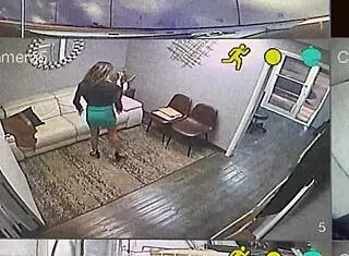 Big tit secretary caught masturbating