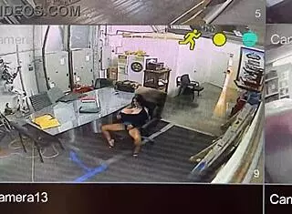 Big tit secretary caught masturbating