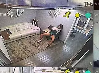 Big tit secretary caught masturbating