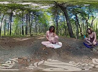 VR Video Mein Tattooed Turquoise Dildo Solo Se Outdoors Jhadti Hai