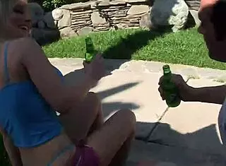 Busty Blonde Eats Dong Like A Slut!