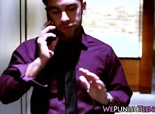 petite teen 18+ brunette babe gets rough facial cumshot in hardcore fetish scene