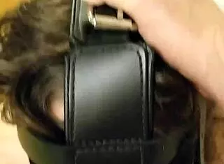 Deepthroat blowjob with mask on is so intense