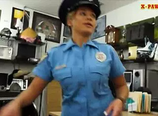 Big Ass Police Officer Fucks Pawn Guy In Office, Hidden Cam Captures Passion