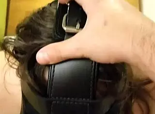Deepthroat blowjob with mask on is so intense