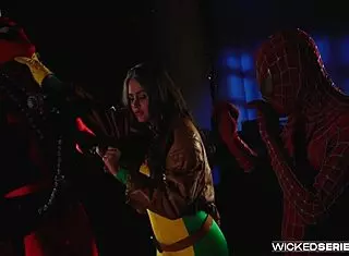 Wolverine XXX Parody Scene 4 with Allie Haze in Wild 3some Action