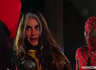 Wolverine XXX Parody Scene 4 with Allie Haze in Wild 3some Action