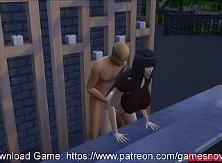 hinata gets wild with the bartender at the bonfire party in naruto hentai 😏