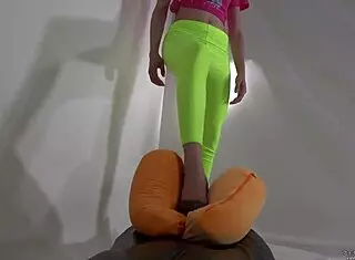 Exploring Japanese Food Fetish With Messy Leggings And Balloon Stockings