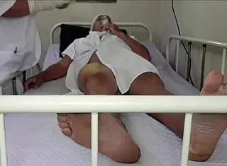 Nurse sucks patient outdoors 😏