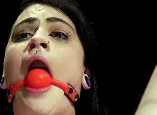 Gagged lesbian hard fucked and whipped