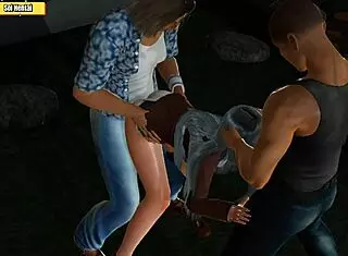 Babe deepthroats monster cock in hentai 3d revenge of the gangsters ep05