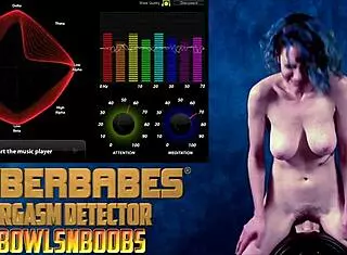 Watch this sybian orgasm clip with natural tits!