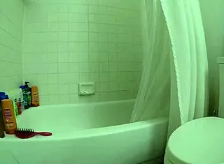 Angel and her lover bathing in the shower