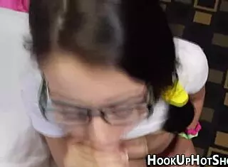 Amateur teen 18+ eagerly sucks and gets roughly fucked