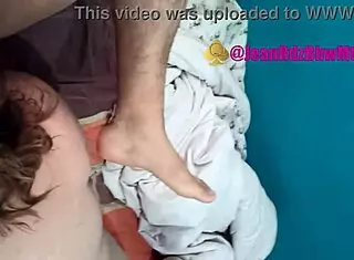 Latina milf gives rimjob to lover.