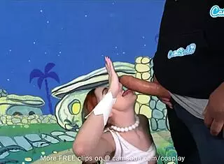 Cute teen cosplays as Wilma Flintstone