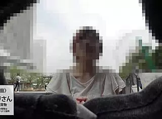 Asian amateurs in threesome, big tits bouncing during blowjob and facial