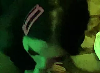 Watch this tattooed girl blow a monster cock in lingerie!