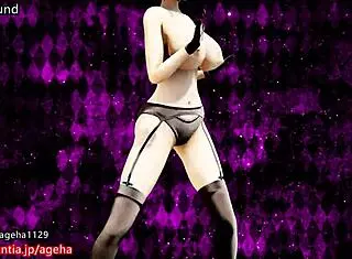 I watch Takao's enticing bum dance in this hentai scene