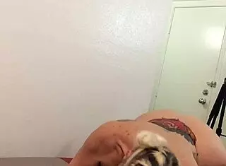 Naughty Neighbor Stops By for Deepthroat and Blowjob!