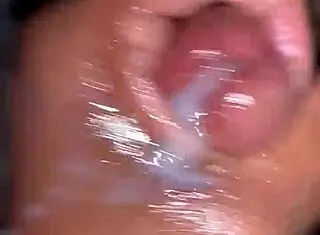 Handjob for my wife. Cumshot on her trimmed pussy.