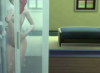 feeling so aroused, that redhead girl masturbates everywhere