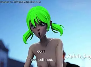 hentai characters compete in public anal fingering contest outdoors