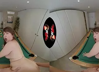 Vrlatina huge tits latina fucked on pool table in pov