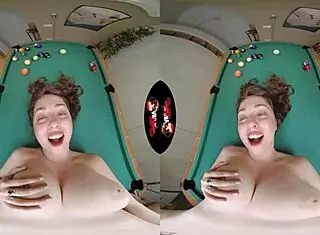 Vrlatina huge tits latina fucked on pool table in pov