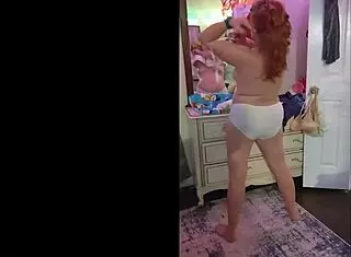 Hotwife Steffi dances dirty in plaid skirt, showing pussy for another amateur milf bit