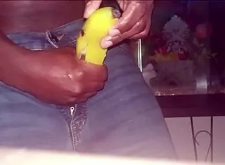 Monkey loves banana and tie wearing