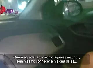 Pregnant Cristina Almeida in menage with 10 men in cinema, strangers join amateur couple.